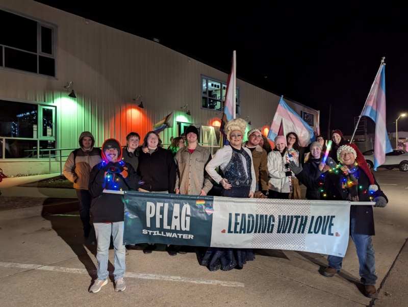 PFLAG Stillwater marches in the 2024 Stillwater Holiday Parade of Lights